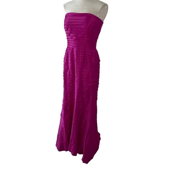 Tadashi Vintage Womens Tiered Gown Size 6 Pink Strapless Made In USA New - Picture 1 of 16
